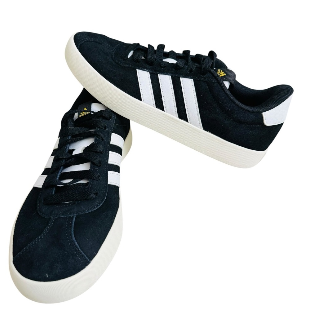 Adidas Women’s Black Suede 3-Stripes Lace Up Casual Sneakers Shoes US 6.5 EU 38